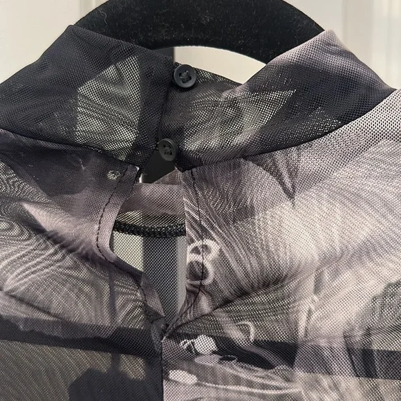 All Saints Black and Gray Floral Bodysuit - Picture 12 of 12